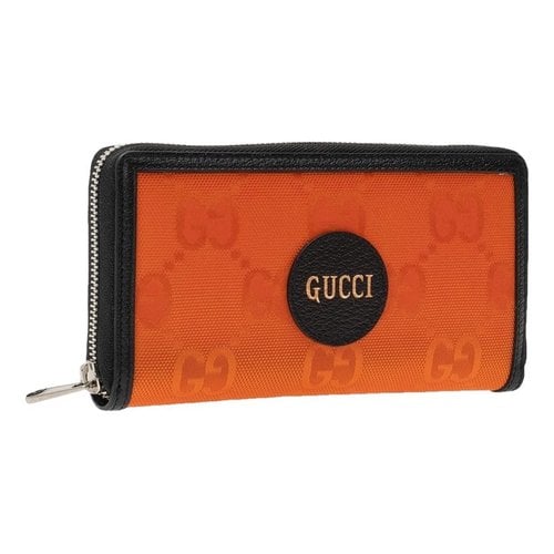 Pre-owned Gucci Cloth Wallet In Orange