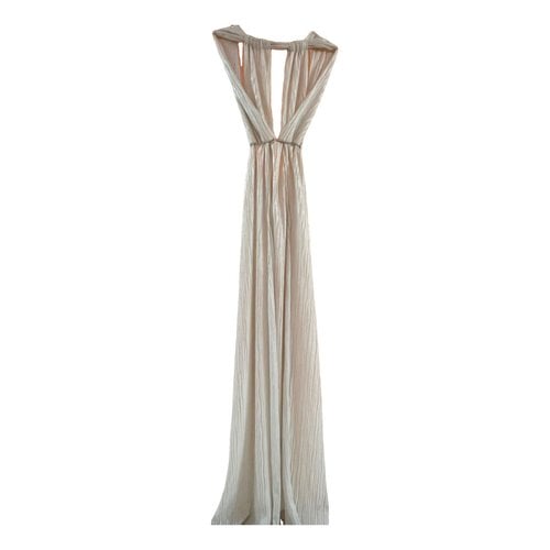 Pre-owned Souliers Martinez Maxi Dress In Silver