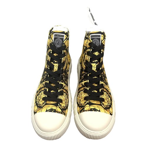 Pre-owned Versace Cloth High Trainers In Multicolour