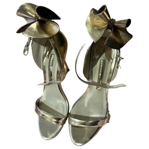 Pre-owned Sophia Webster Patent Leather Sandal In Gold