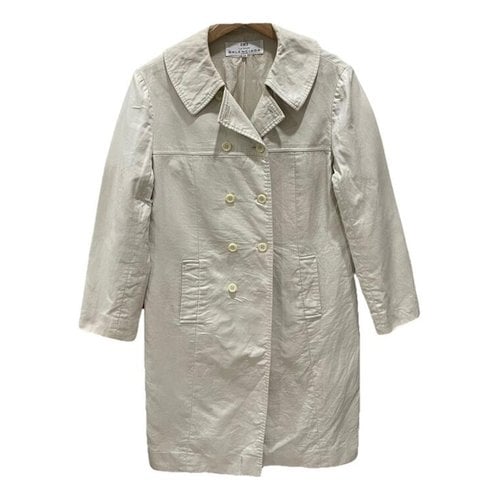 Pre-owned Balenciaga Trench Coat In White