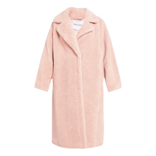 Pre-owned Stand Studio Wool Coat In Pink