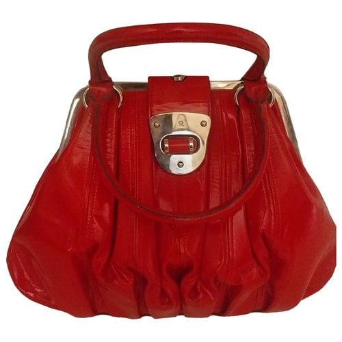 Pre-owned Alexander Mcqueen Patent Leather Handbag In Red