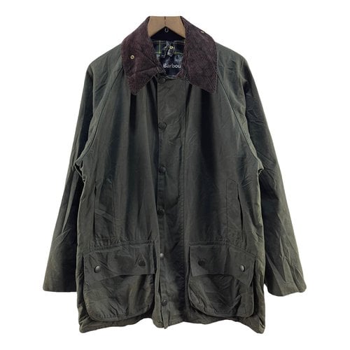 Pre-owned Barbour Leather Jacket In Green