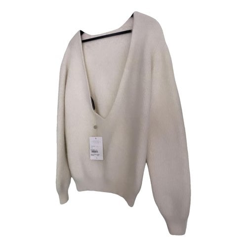 Pre-owned Anthony Vaccarello Wool Jumper In White