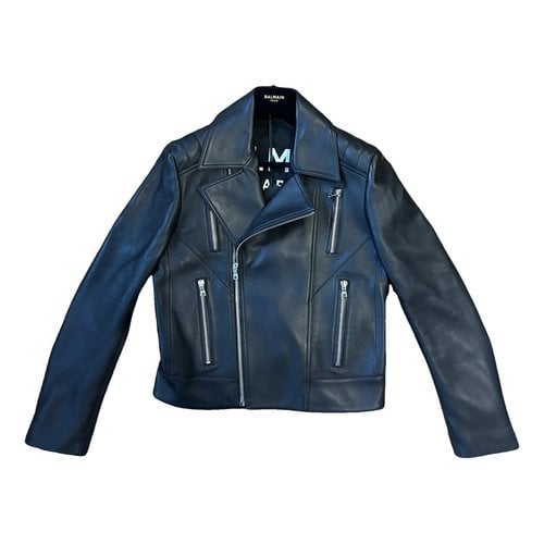 Pre-owned Balmain Leather Jacket In Black