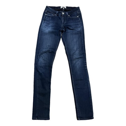 Pre-owned Paige Slim Jeans In Navy
