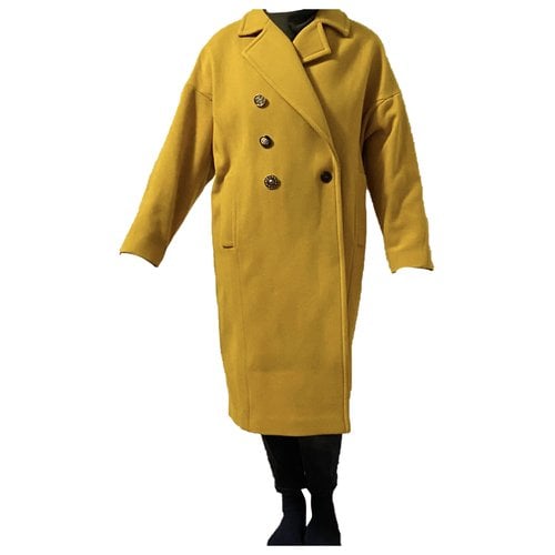 Pre-owned Pinko Wool Coat In Yellow