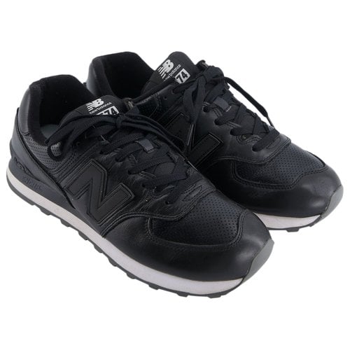 Pre-owned New Balance Leather Trainers In Black