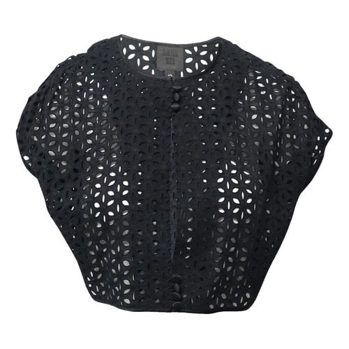 Pre-owned Anna Sui Silk Blouse In Black