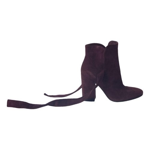 Pre-owned Gianvito Rossi Boots In Burgundy