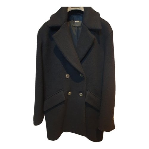 Pre-owned Pinko Linen Trench Coat In Black