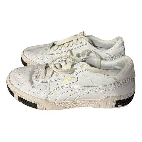Pre-owned Puma Leather Low Trainers In White