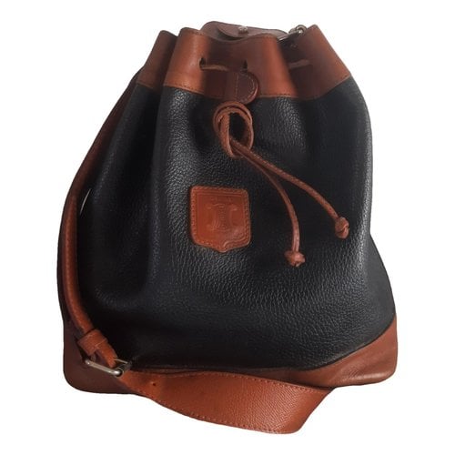 Pre-owned Celine Sac Seau Leather Handbag In Black