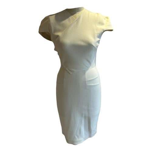 Pre-owned Rm By Roland Mouret Wool Mid-length Dress In White