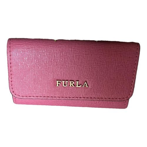 Pre-owned Furla Leather Key Ring In Pink