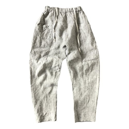 Pre-owned Toogood Linen Carot Pants In Grey
