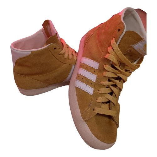 Pre-owned Adidas Originals Gazelle Leather Trainers In Khaki