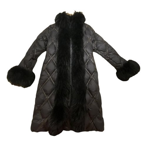 Pre-owned Moncler Long Coat In Black