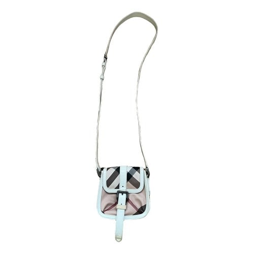Pre-owned Burberry Patent Leather Crossbody Bag In White
