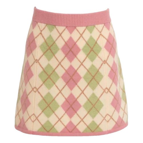 Pre-owned Loveshackfancy Wool Mini Skirt In Multicolour