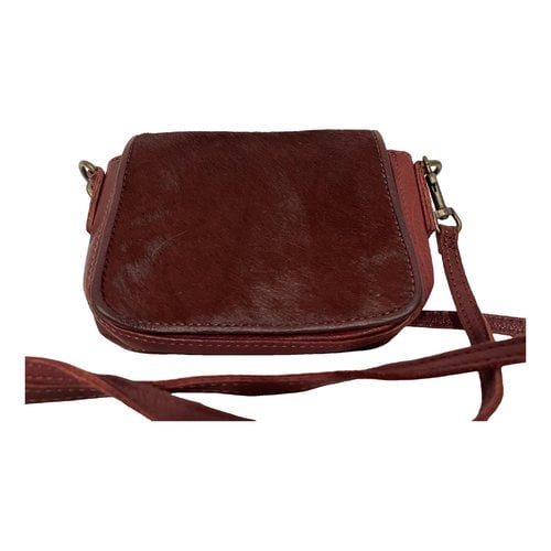 Pre-owned Liebeskind Leather Clutch Bag In Burgundy
