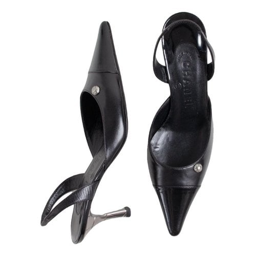 Pre-owned Chanel Leather Heels In Black