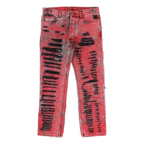Pre-owned Gucci Straight Jeans In Red