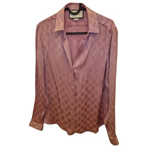 Pre-owned Gucci Silk Shirt In Pink
