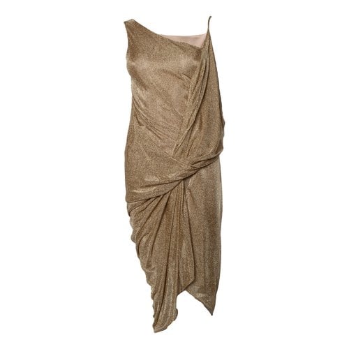 Pre-owned Diane Von Furstenberg Mid-length Dress In Gold