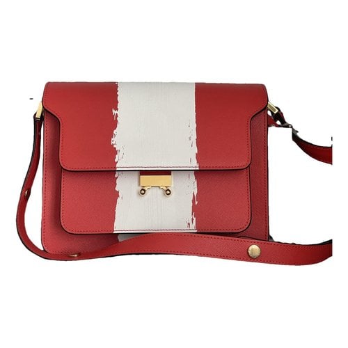 Pre-owned Marni Trunk Leather Crossbody Bag In Red
