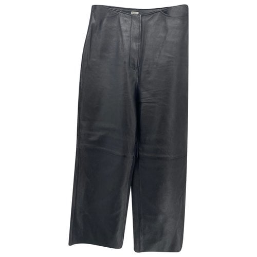 Pre-owned Totême Leather Trousers In Black