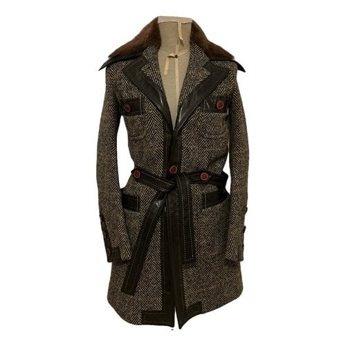 Pre-owned Dsquared2 Wool Coat In Brown