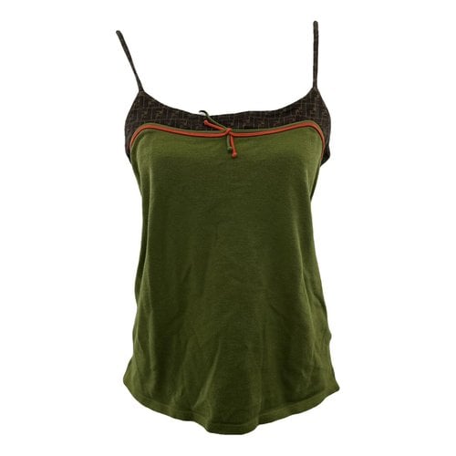 Pre-owned Fendi Jersey Top In Green