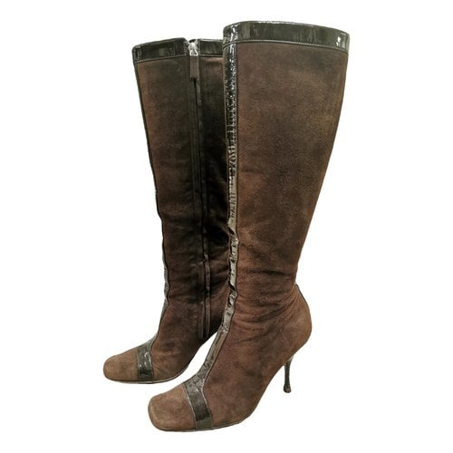 Pre-owned Celine Boots In Brown