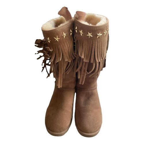 Pre-owned Ugg & Jimmy Choo Shearling Snow Boots In Brown