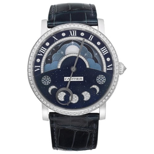 Pre-owned Cartier White Gold Watch In Blue