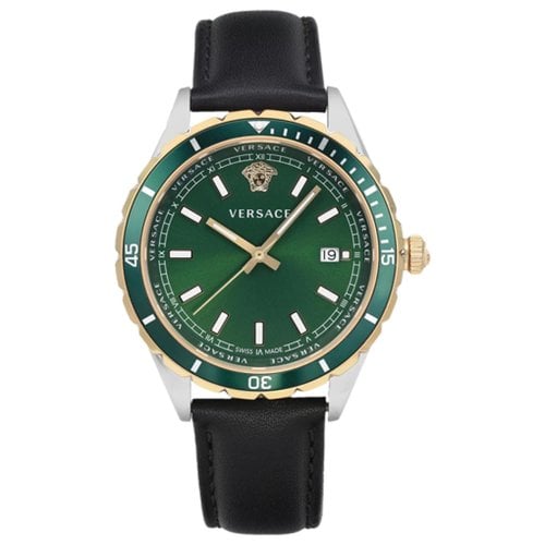 Pre-owned Versace Watch In Green