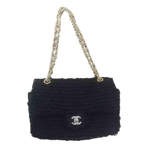 Pre-owned Chanel Timeless/classique Tweed Crossbody Bag In Black