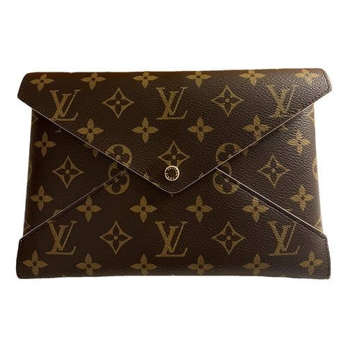 Pre-owned Louis Vuitton Kirigami Leather Clutch In Brown