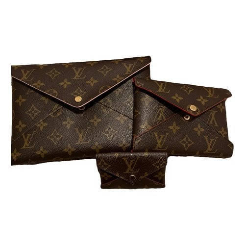 Pre-owned Louis Vuitton Kirigami Leather Clutch Bag In Brown