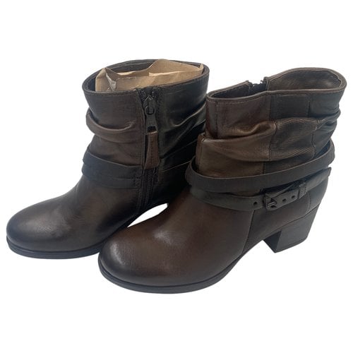 Pre-owned Mjus Leather Boots In Brown