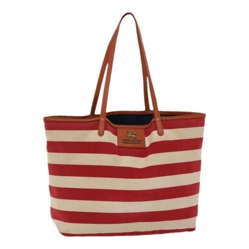 Pre-owned Burberry Cloth Tote In Red