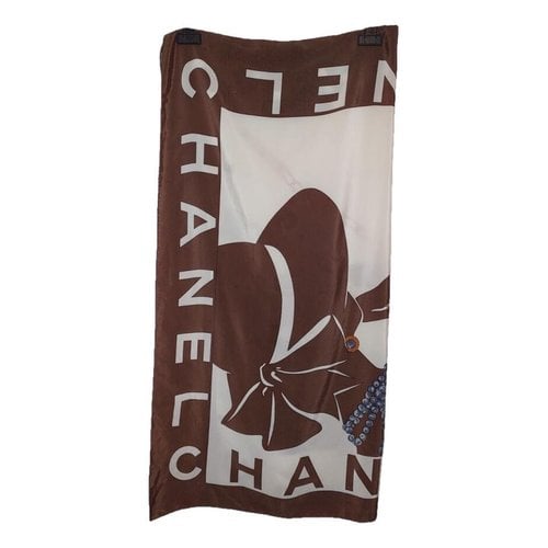 Pre-owned Chanel Silk Neckerchief In Brown