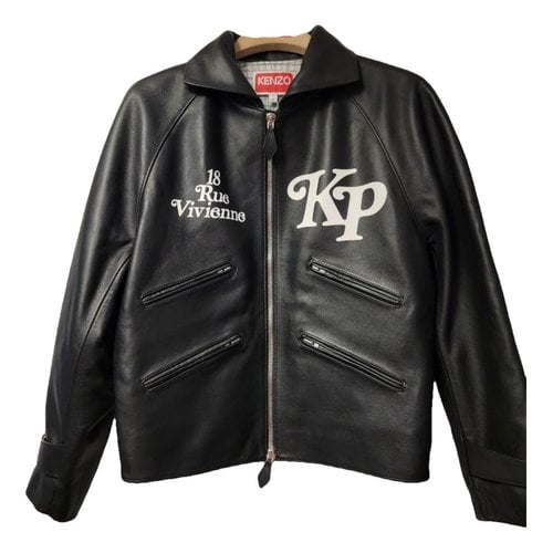 Pre-owned Kenzo Leather Jacket In Black