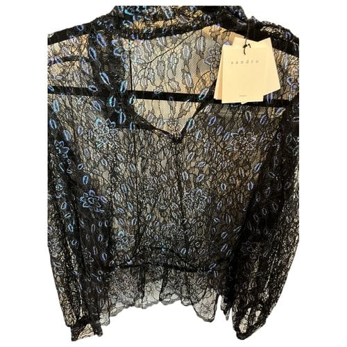 Pre-owned Maje Spring Summer 2021 Lace Blouse In Black