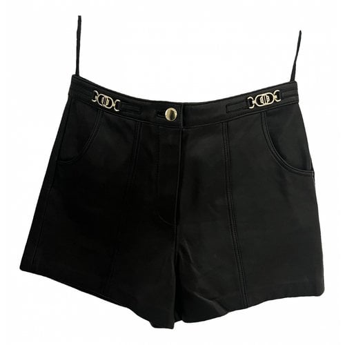 Pre-owned Maje Leather Combishort In Black