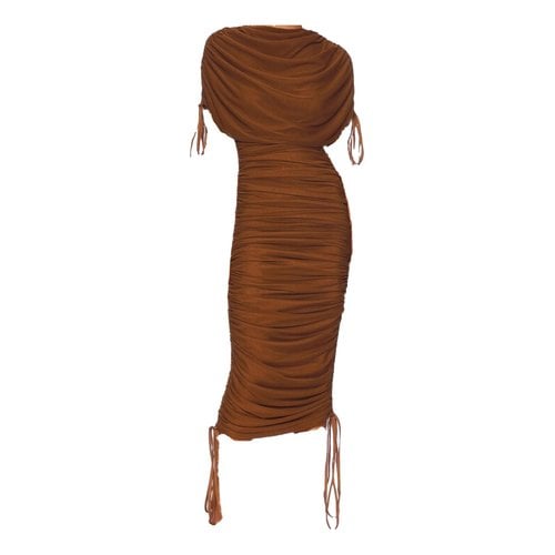 Pre-owned Andrea Iyamah Mid-length Dress In Brown
