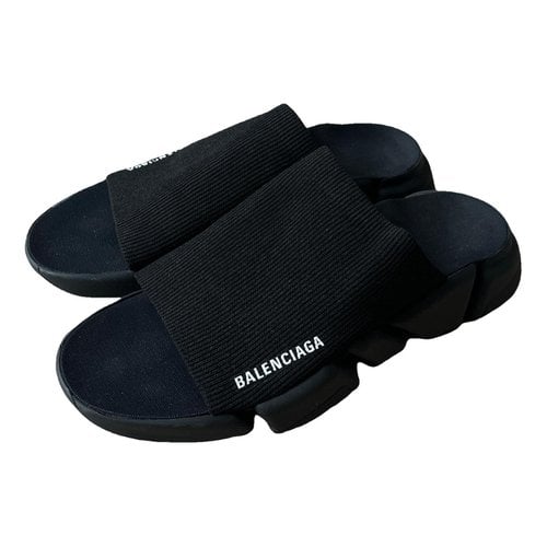 Pre-owned Balenciaga Cloth Sandals In Black