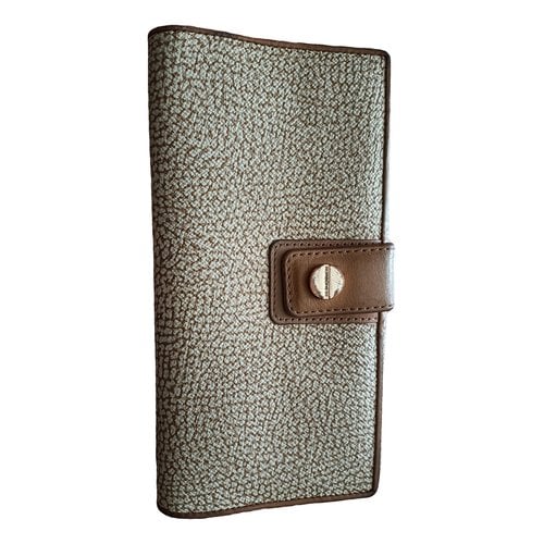 Pre-owned Borbonese Leather Wallet In Beige